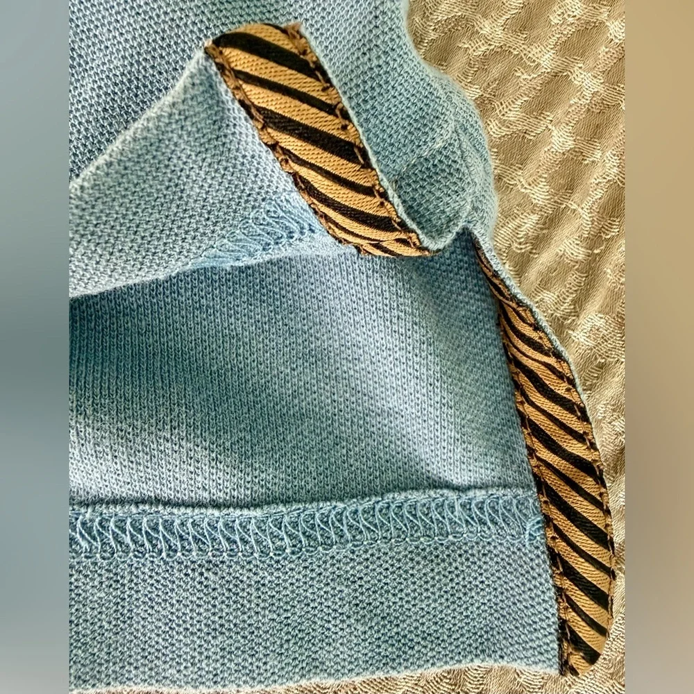 🥏⚡️Billy Reid Men’s Short Sleeve Polo Shirt | Medium | Faded Blue Cotton Piqué👕 - Picture 8 of 11